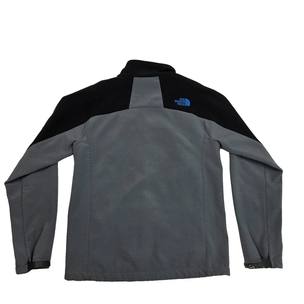 The North Face Gray Black Blue Liner Full Zip Softrock‎ Jacket Size Small